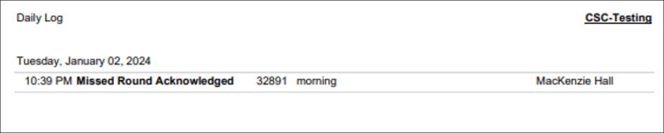 Daily Logs Report